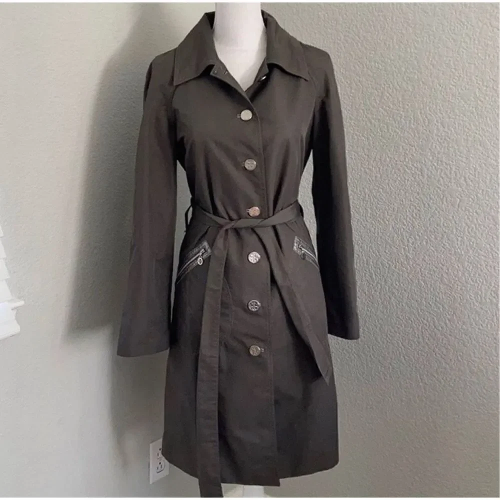 Tory Burch Gray Lightweight Trench Coat